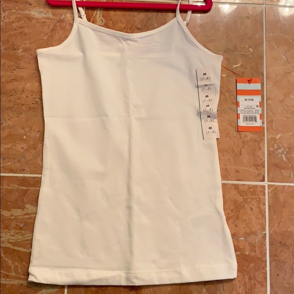 Girls white spaghetti strap/ tank. Brand new